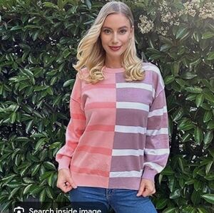 Striped Pink and Purple Sweater